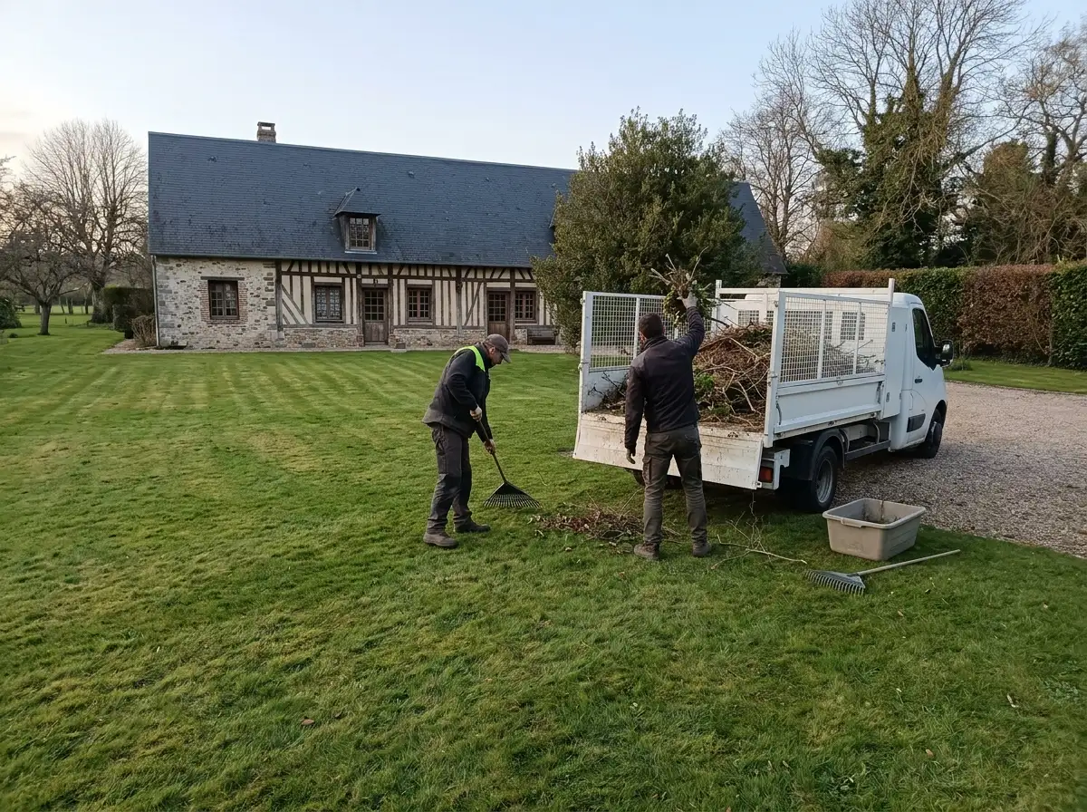 Ramassage des branches et nettoyage après un chantier